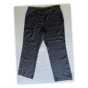 Chicos 100% Linen Pants Womens‎ Size 1.5 Black Straight Leg Casual